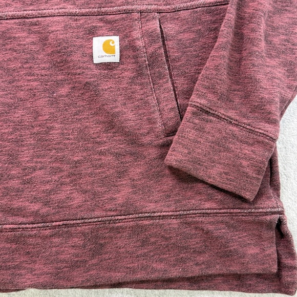 Carhartt‎ Women’s Relaxed Fit Hoodie Small Maroon Heather Pullover 103591 - Picture 6 of 10